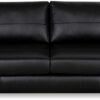 Habitat Daly Leather Wide Arm 4 Seater Sofa - Black