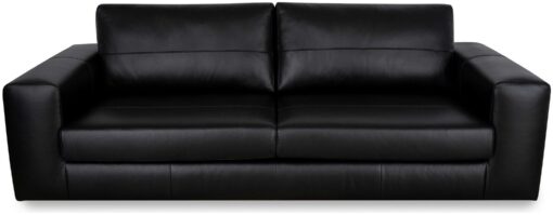 Habitat Daly Leather Wide Arm 4 Seater Sofa - Black