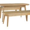 Habitat Etta Wood Veneer Dining Table & 2 Oak Benches