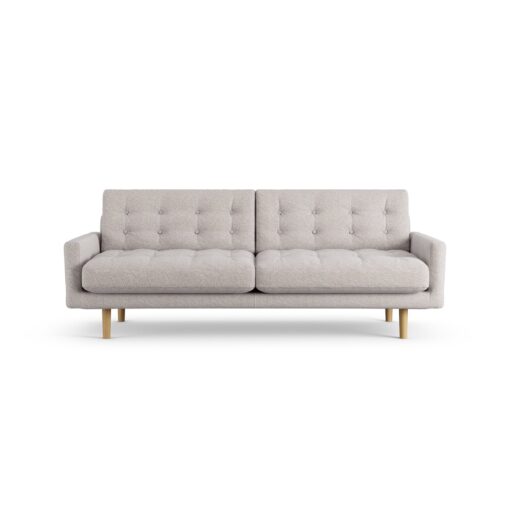 Habitat Fenner Fabric 3 Seater Sofa - Natural - Ash Leg