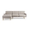 Habitat Fenner Left Hand Corner Sofa - Stone - Ash Leg