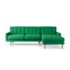 Habitat Fenner Right Hand Corner Sofa-Emerald Green -Ash Leg