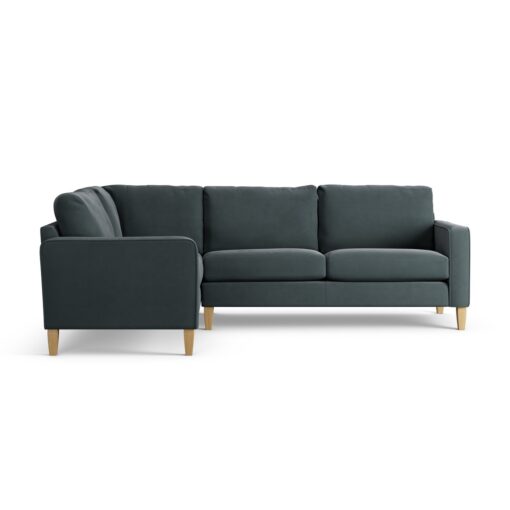 Habitat Flint Fabric Left Hand Corner Sofa-Charcoal- Ash Leg