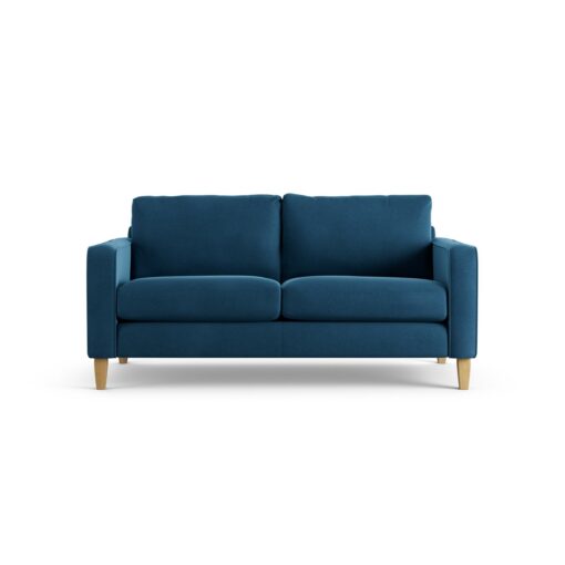 Habitat Flint Velvet 2 Seater Sofa - Ink Blue - Ash Leg