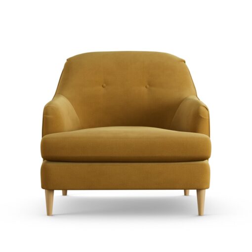 Habitat Frome Fabric Armchair - Gold - Ash Leg