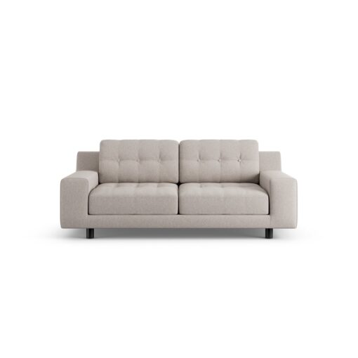 Habitat Hendricks Fabric 2 Seater Sofa - Stone - Black Leg