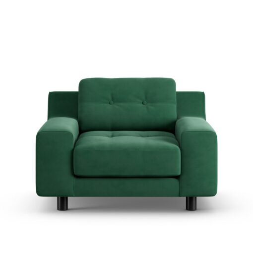 Habitat Hendricks Fabric Arm Chair - Green - Black Leg