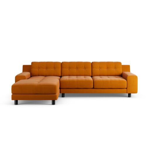 Habitat Hendricks Left Hand Corner Sofa - Orange - Black Leg