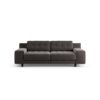 Habitat Hendricks Velvet 3 Seater Sofa - Grey - Black Leg