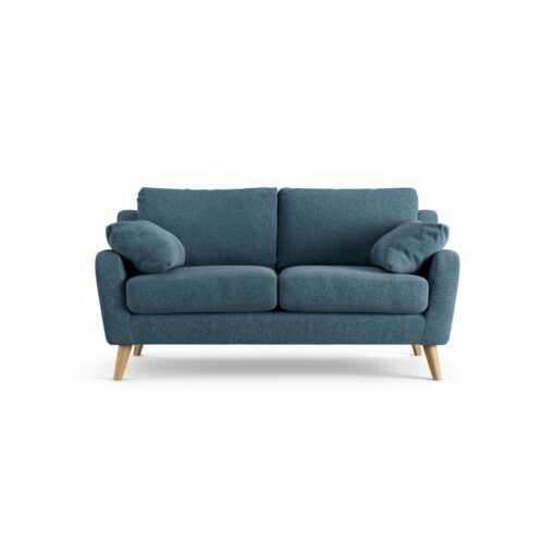 Habitat Ivor Fabric 2 Seater Sofa - Blue - Ash Leg