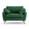 Habitat Ivor Fabric Cuddle Chair - Green - Ash Leg