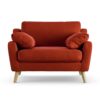 Habitat Ivor Velvet Cuddle Chair - Burnt Orange - Ash Leg