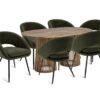 Habitat Jericho Solid Wood Dining Table & 6 Green Chairs