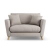 Habitat Lomond Fabric Cuddle Chair - Stone - Ash Leg