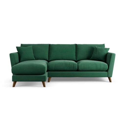 Habitat Lomond Left Hand Corner Sofa - Green - Dark Leg