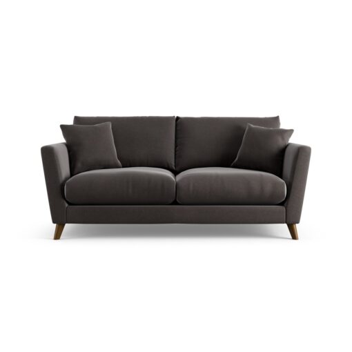 Habitat Lomond Velvet 3 Seater Sofa - Grey - Dark Leg