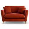 Habitat Lomond Velvet Cuddle Chair - Orange - Ash Leg