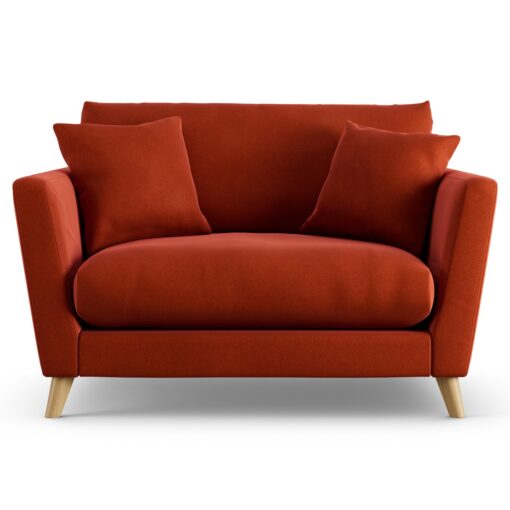 Habitat Lomond Velvet Cuddle Chair - Orange - Ash Leg