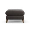 Habitat Lomond Velvet Footstool - Grey - Dark Leg