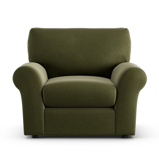 Habitat Molton Velvet Armchair - Moss Green