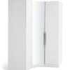 Habitat Munich Corner 3 Door Mirror Wardrobe - White