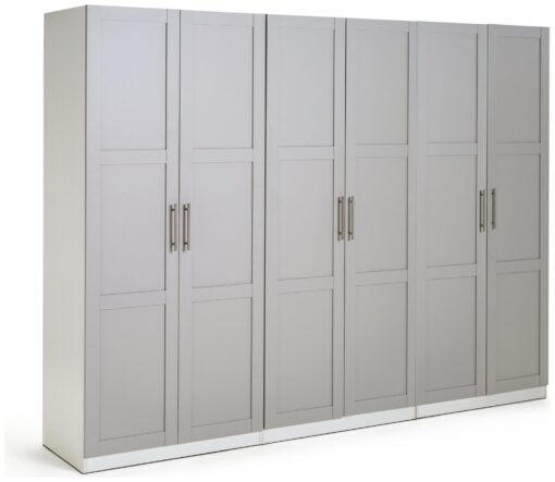 Habitat Munich Panelled 6 Door Wardrobe - Grey