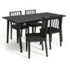 Habitat Nel Wood Dining Table & 4 Black Chairs