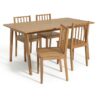 Habitat Nel Wood Veneer Dining Table & 4 Oak Chairs