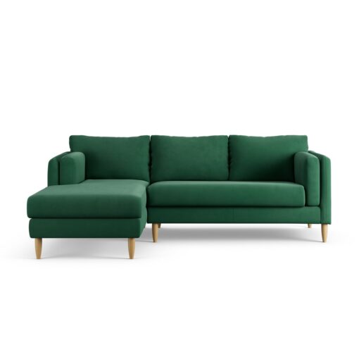 Habitat Newington Left Hand Corner Sofa - Green - Ash Leg