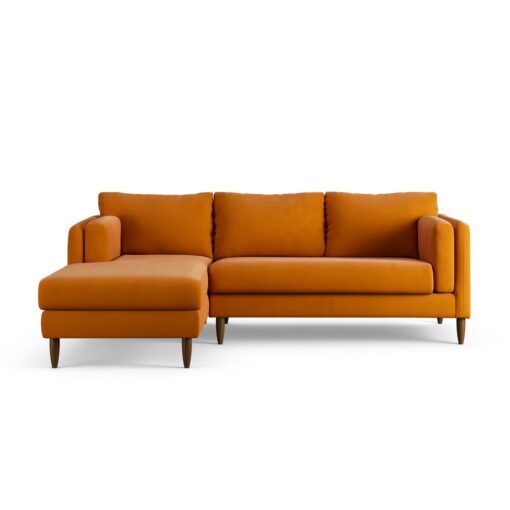 Habitat Newington Left Hand Corner Sofa - Orange - Dark Leg