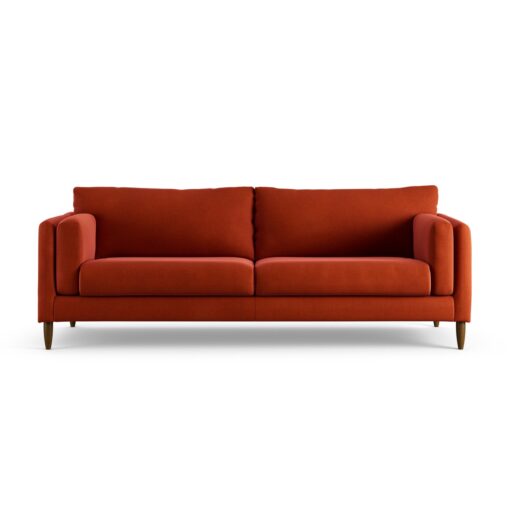 Habitat Newington Velvet 4 Seater Sofa - Orange - Dark Leg