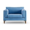 Habitat Newington Velvet Cuddle Chair - Sky Blue - Dark Leg