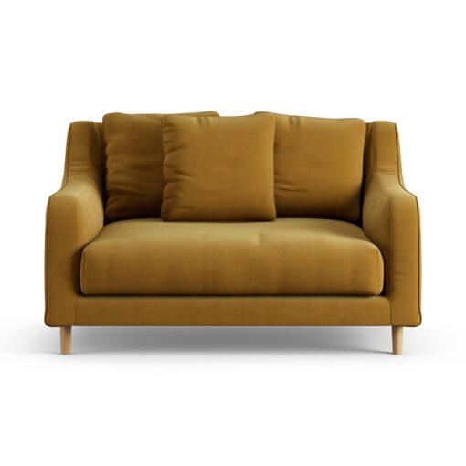 Habitat Swift Fabric Cuddle Chair - Gold - Ash Leg