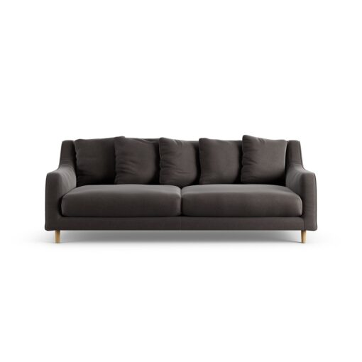 Habitat Swift Velvet 3 Seater Sofa - Grey - Ash leg