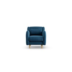 Habitat Turnmill Velvet Armchair - Ink Blue - Ash Leg