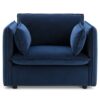 Habitat Willow Velvet Cuddle Chair - Navy