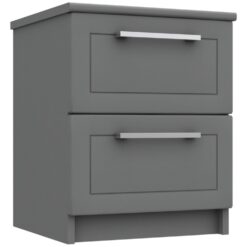 Hatfield 2 Drawer Bedside Table - Grey Gloss