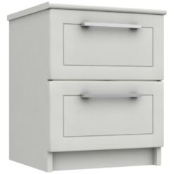 Hatfield 2 Drawer Bedside Table - White Gloss