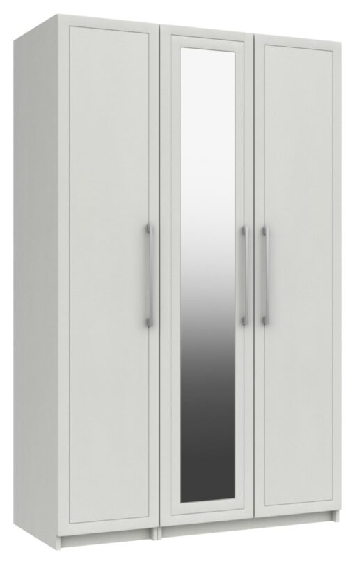 Hatfield 3 Door Mirror Wardrobe - White Gloss