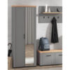 Havertz Grey And Artisan Oak Slim Narrow Shallow Depth Mirrored Wardrobe