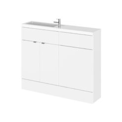 Hudson Reed Fusion Compact Combination Unit with 600mm WC Unit - 1200mm Wide - Gloss White