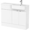 Hudson Reed Fusion RH Combination Unit with Round Semi Recessed Basin 1100mm Wide - Gloss White