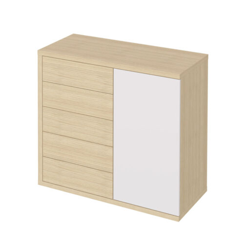 Hugo Chest of 5 Drawer 113Cm with Door