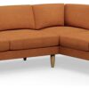 Hutch Fabric Round Arm 6 Seater Corner Sofa - Rust