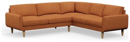 Hutch Fabric Round Arm 6 Seater Corner Sofa - Rust