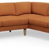 Hutch Fabric Round Arm 7 Seater Corner Sofa - Rust