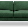 Hutch Velvet Block Arm 3 Seater Sofa - Sage Green