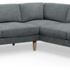 Hutch Velvet Block Arm 7 Corner Seater Sofa - Slate Grey