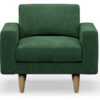 Hutch Velvet Block Arm Armchair - Sage Green