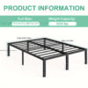 It-bd0118 Inch Metal Queen Bed Frame - Sturdy Platform Bed Frame Metal Bed Frame Spring Needed, Heavy Duty Queen Size Bed Frame Easy Strong Bearing